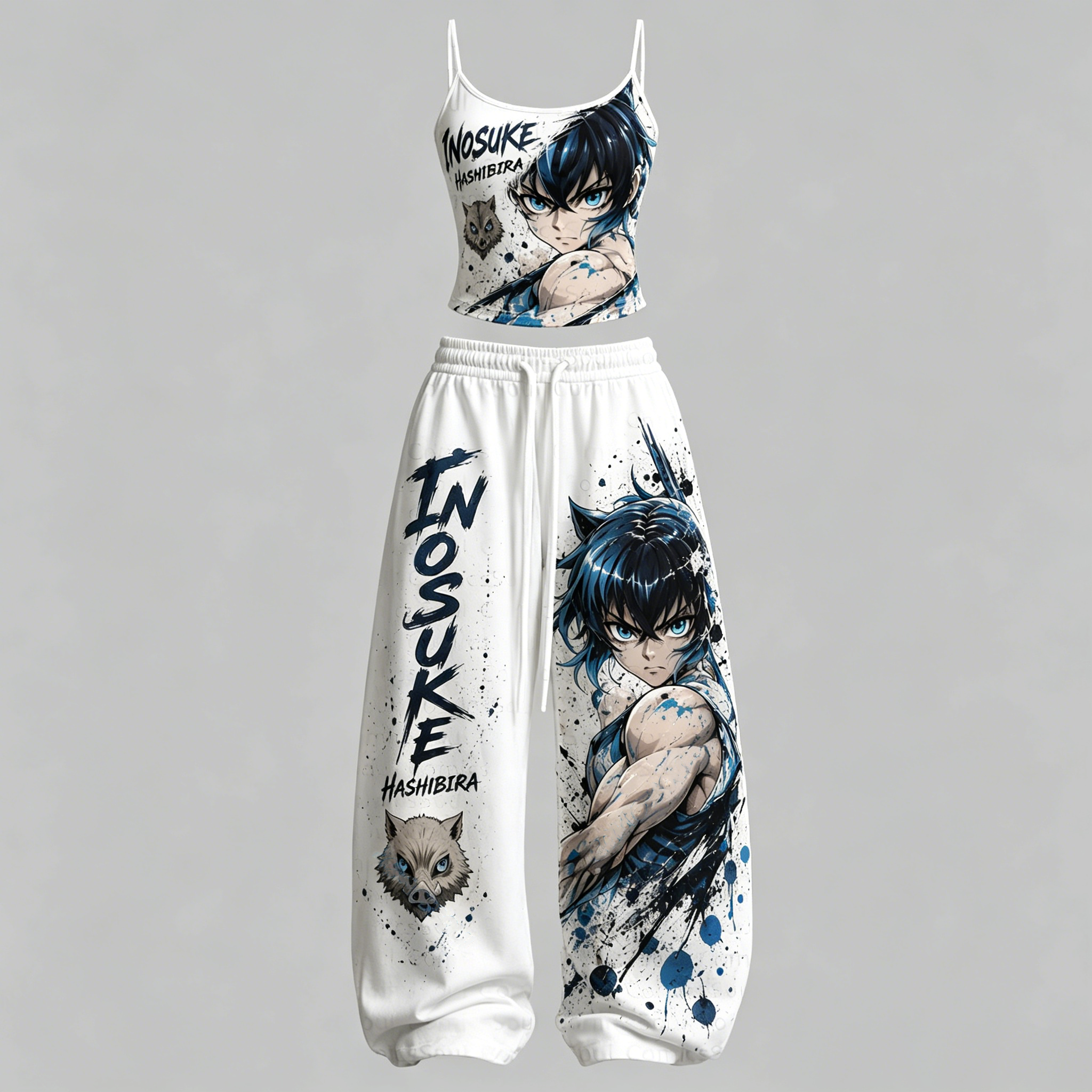 Demon Slayer Top & Elasticated Trousers Two-Piece Set