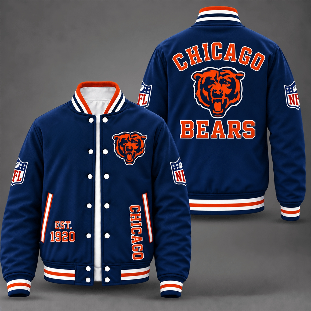 Chicago Bears Navy Varsity Jacket