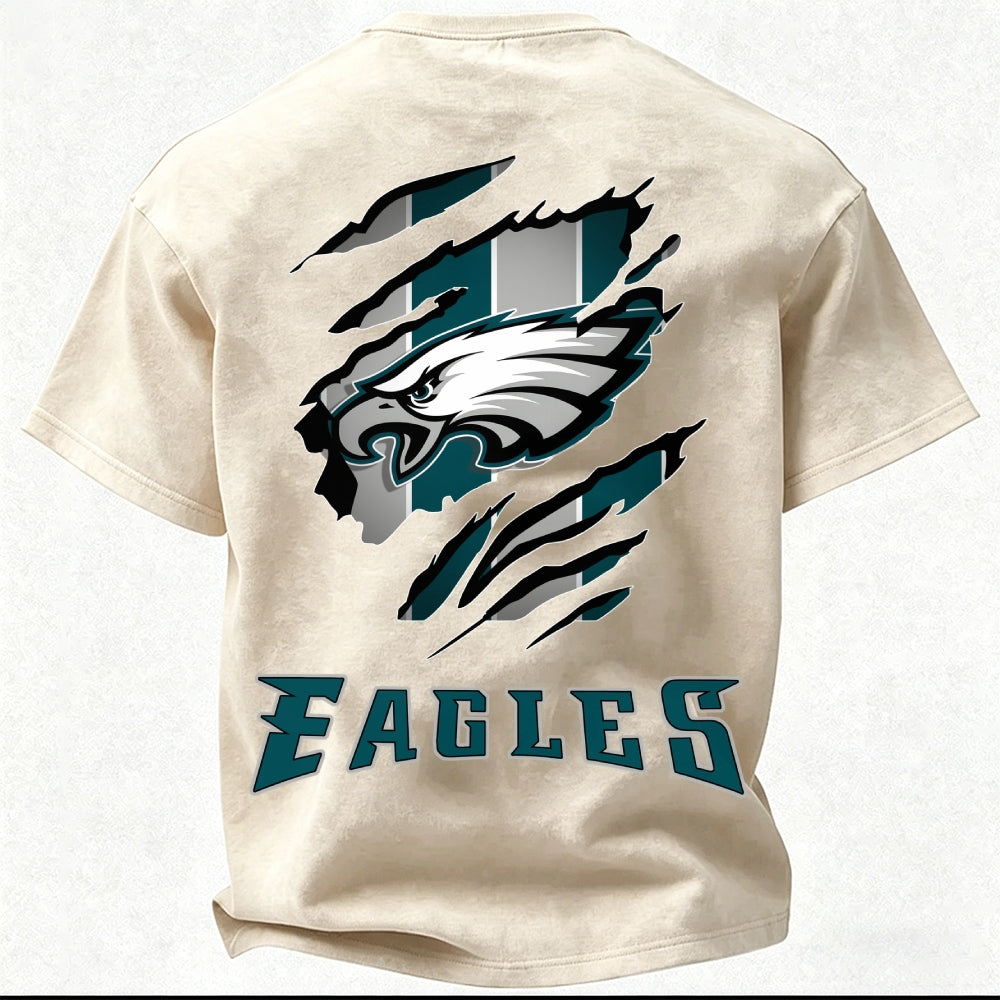 Philadelphia Eagles Printed Unisex 100% Pure Cotton Washed T-Shirt