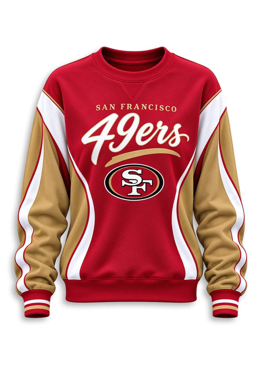 Women's San Francisco 49ers Crewneck Sweatshirt & Flared Pants 2 Piece Set
