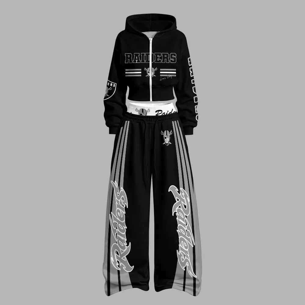 Las Vegas Raiders Zip-up hooded jacket and elastic-waist pants set | NFL