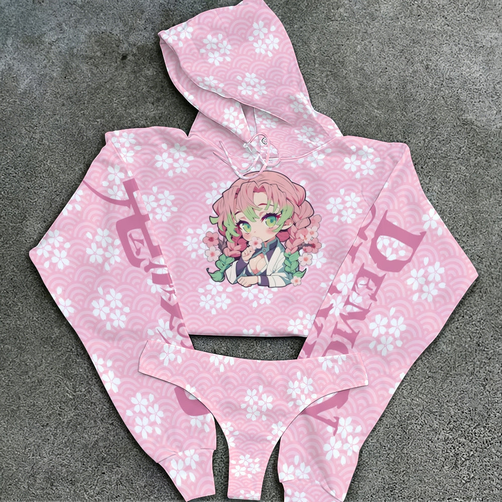 "Demon Slayer" Women's Hooded Thicken Suit Set