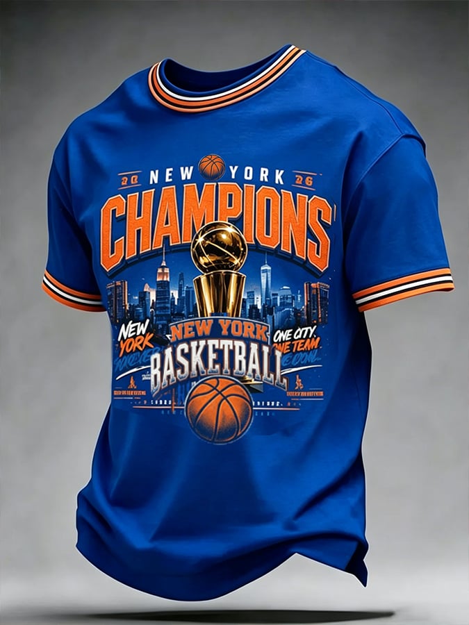Men's New York Champions Basketball Ringer T Shirt