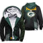 Green Bay Packers Camo Geometric Fleece Lined Zip Up Football Fan Hooded Jacket
