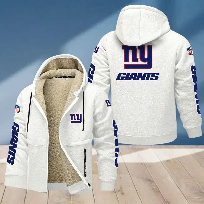 New York Giants Multicolor Thickened Zipper Hoodies