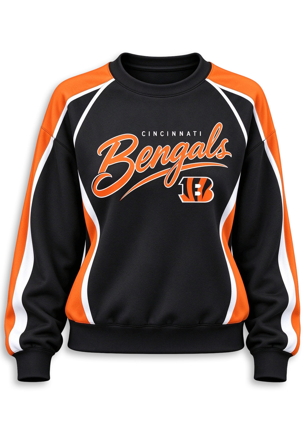 Women's Cincinnati Bengals Crewneck Sweatshirt & Flared Pants 2 Piece Set