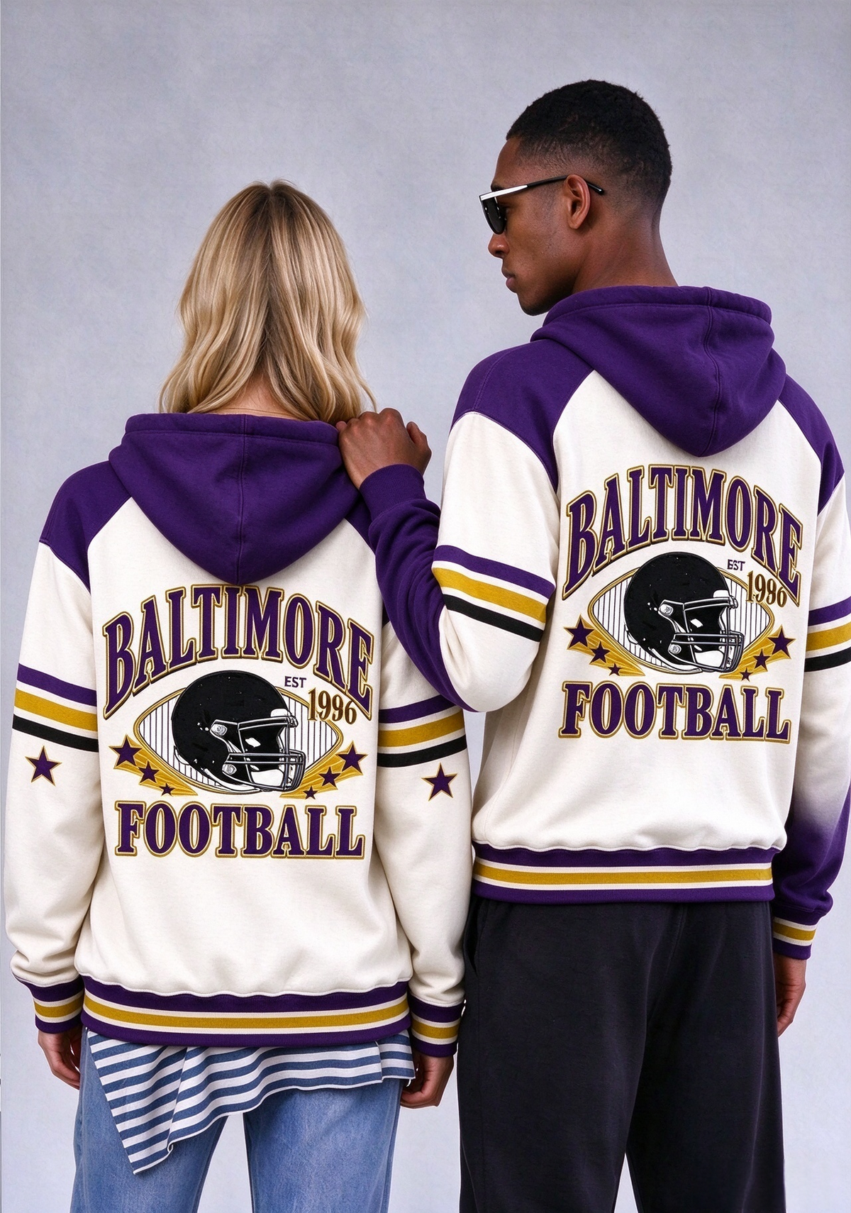 Baltimore Ravens Retro Helmet Game Day Hoodie Main image