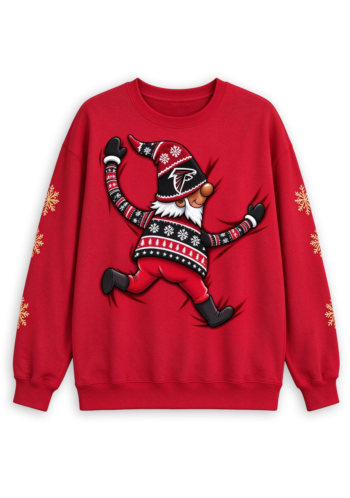Women's Atlanta Falcons Christmas Gnome Crewneck Sweatshirt