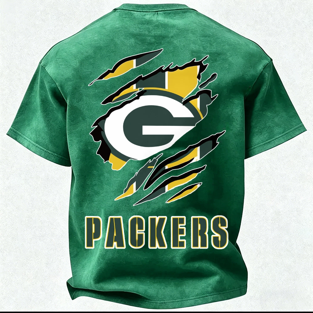 Green Bay Packers Printed Unisex 100% Pure Cotton Washed T-Shirt