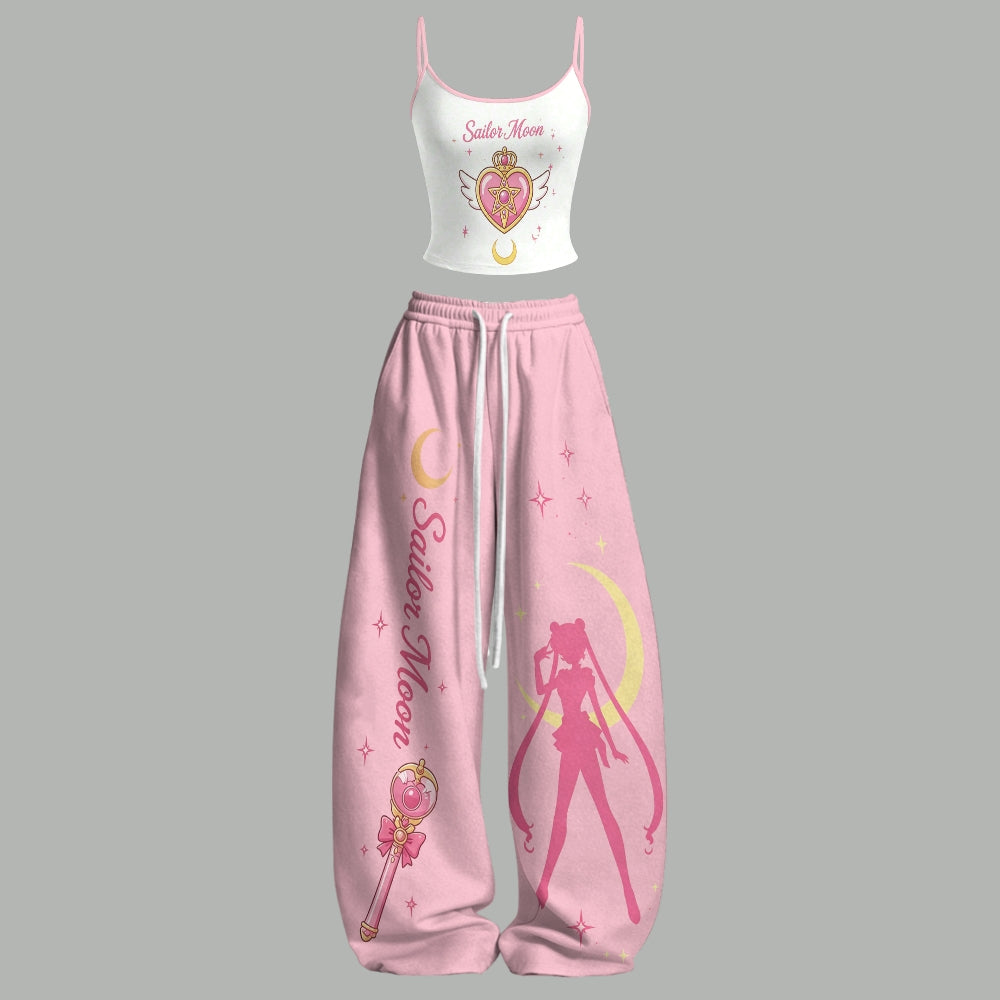 Sailor Moon Top & Elasticated Trousers Two-Piece Set