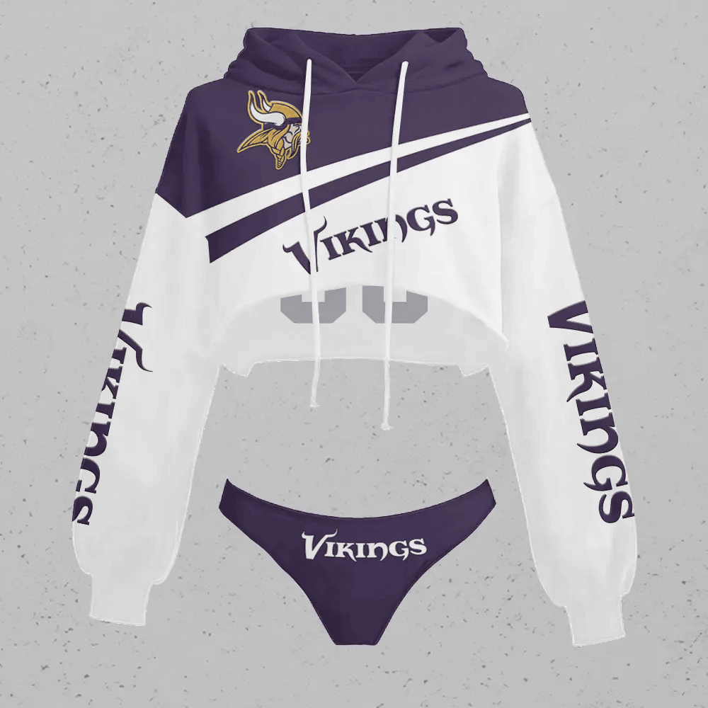Minnesota Vikings Cropped Hoodie & Bottom Set