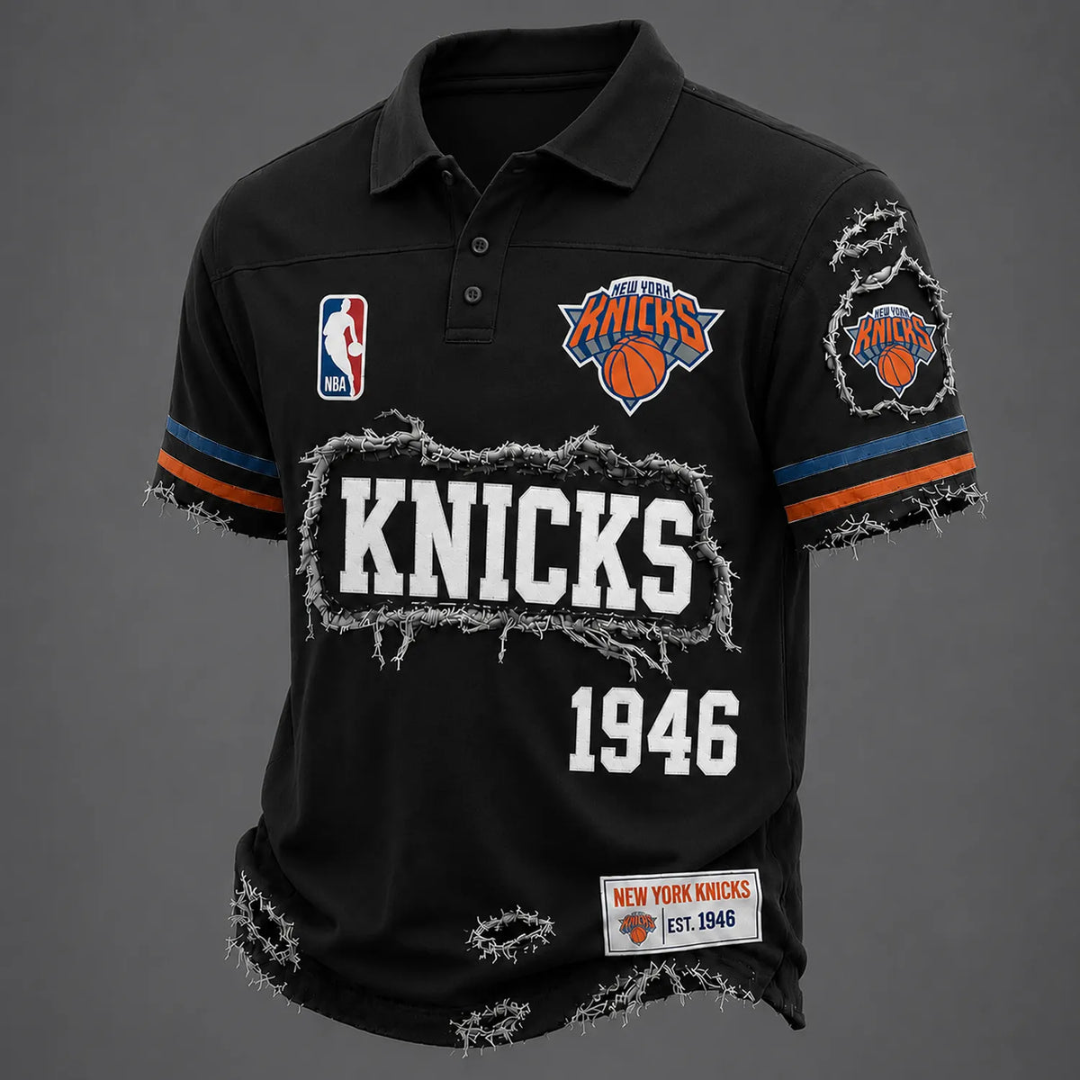 NY Knicks 1946 Distressed V-Neck T-Shirt