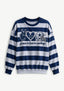 Women's Peace Love Dallas Cowboys Striped Crewneck Sweatshirt