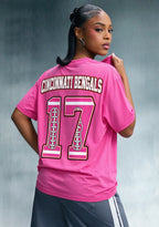 Cincinnati Bengals Pink Out Tackle Breast Cancer Awareness V-Neck T-Shirt