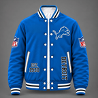 Unisex Detroit Lions Logo Printed Varsity Jacket