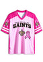 Women New Orleans Saints Breast Cancer Awareness Pink Ribbon Mesh Jersey