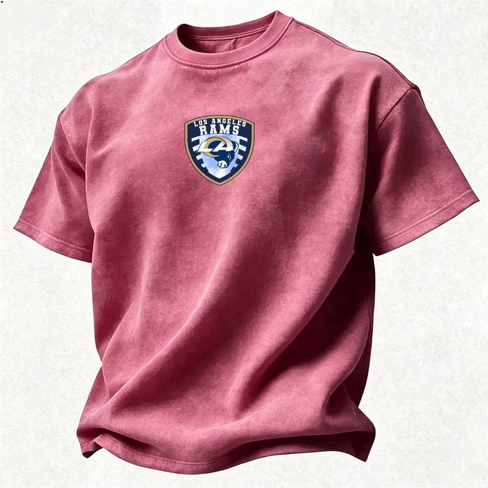 Los Angeles Rams Printed Unisex 100% Pure Cotton Washed T-Shirt