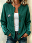 Women'S Football Printed Knitted Cardigan