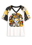 Women's Pittsburgh Steelers Patchwork Sleeve V-Neck Raglan T-Shirt