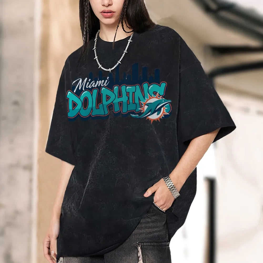 Miami Dolphins Unisex Vintage Washed T-shirt Secondary image