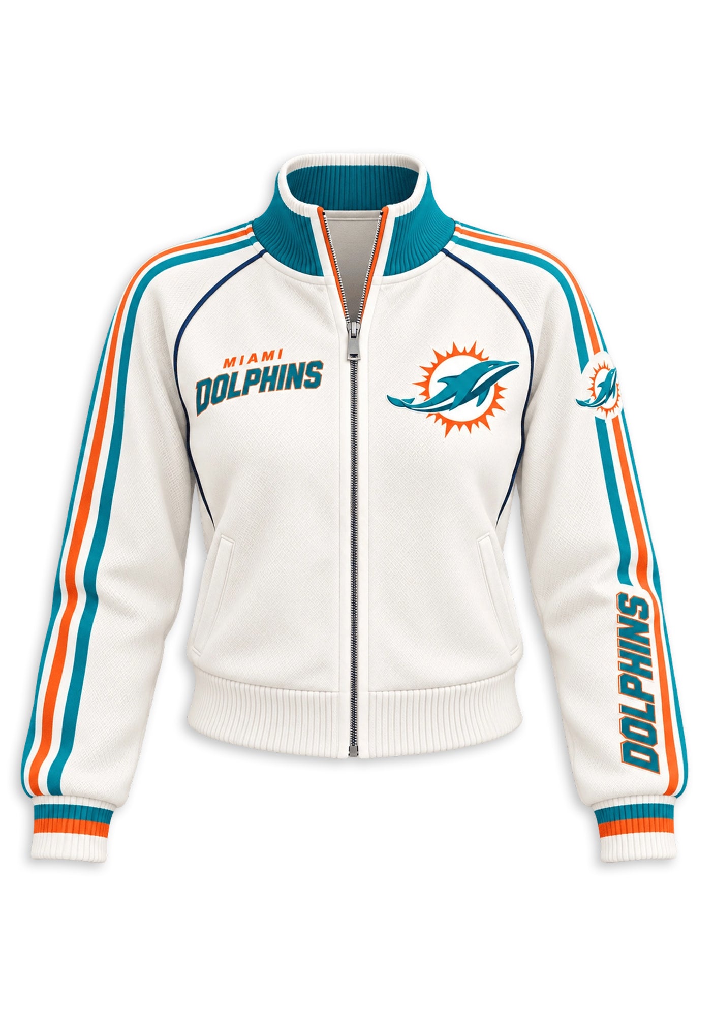 Women's Miami Dolphins Cropped Zip Up Track Jacket Secondary image