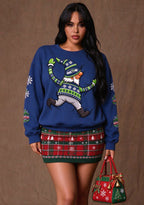 Women's Seattle Seahawks Christmas Gnome Crewneck Sweatshirt