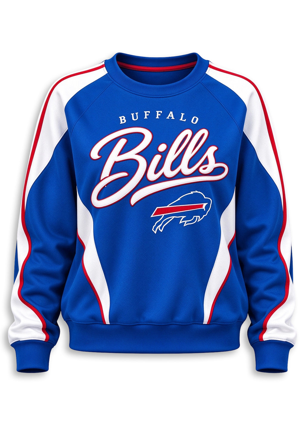 Women's Buffalo Bills Crewneck Sweatshirt & Flared Pants 2 Piece Set