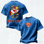 Kansas City Chiefs Printed Unisex 100% Pure Cotton Washed T-Shirt