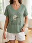 Women's Football Fan Field Day Helmet Printed Waffle Top