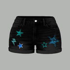 Detroit Lions X Pokémon Bodysuit  & Stretch Black Denim Shorts Two-Piece Set