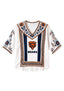 Boho Floral Chicago Bears V-Neck Blouse
