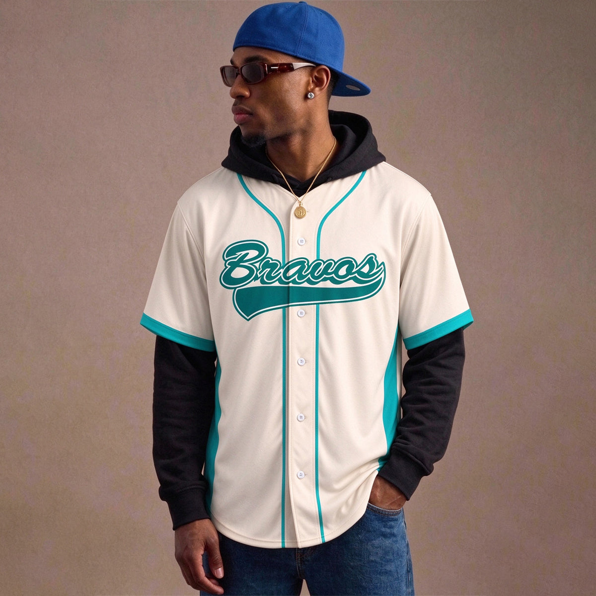 Men’s Bravos de Margarita Button Down Baseball Shirt