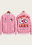 Kansas City Chiefs Breast Cancer Awareness Pink Ribbon Varsity Jacket