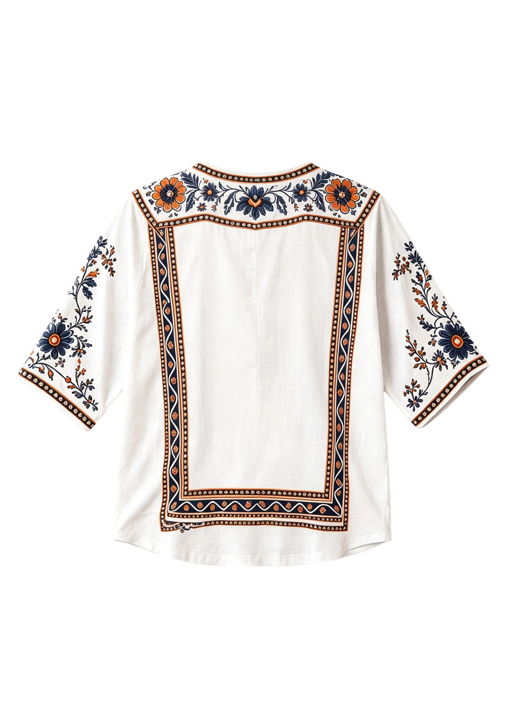 Boho Floral Chicago Bears V-Neck Blouse