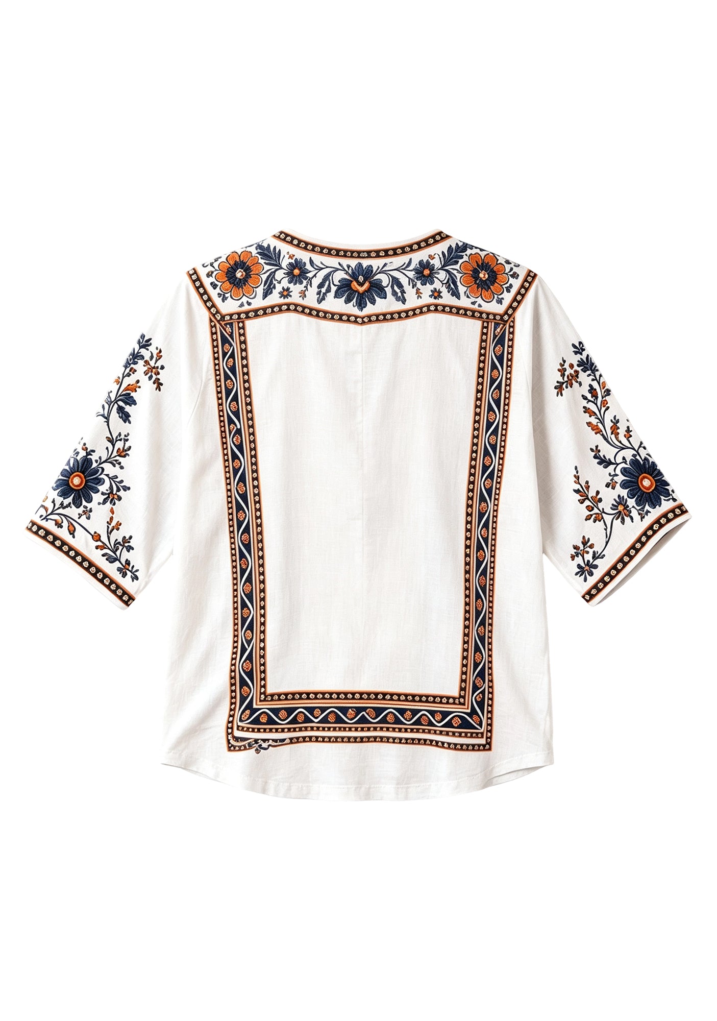 Boho Floral Chicago Bears V-Neck Blouse