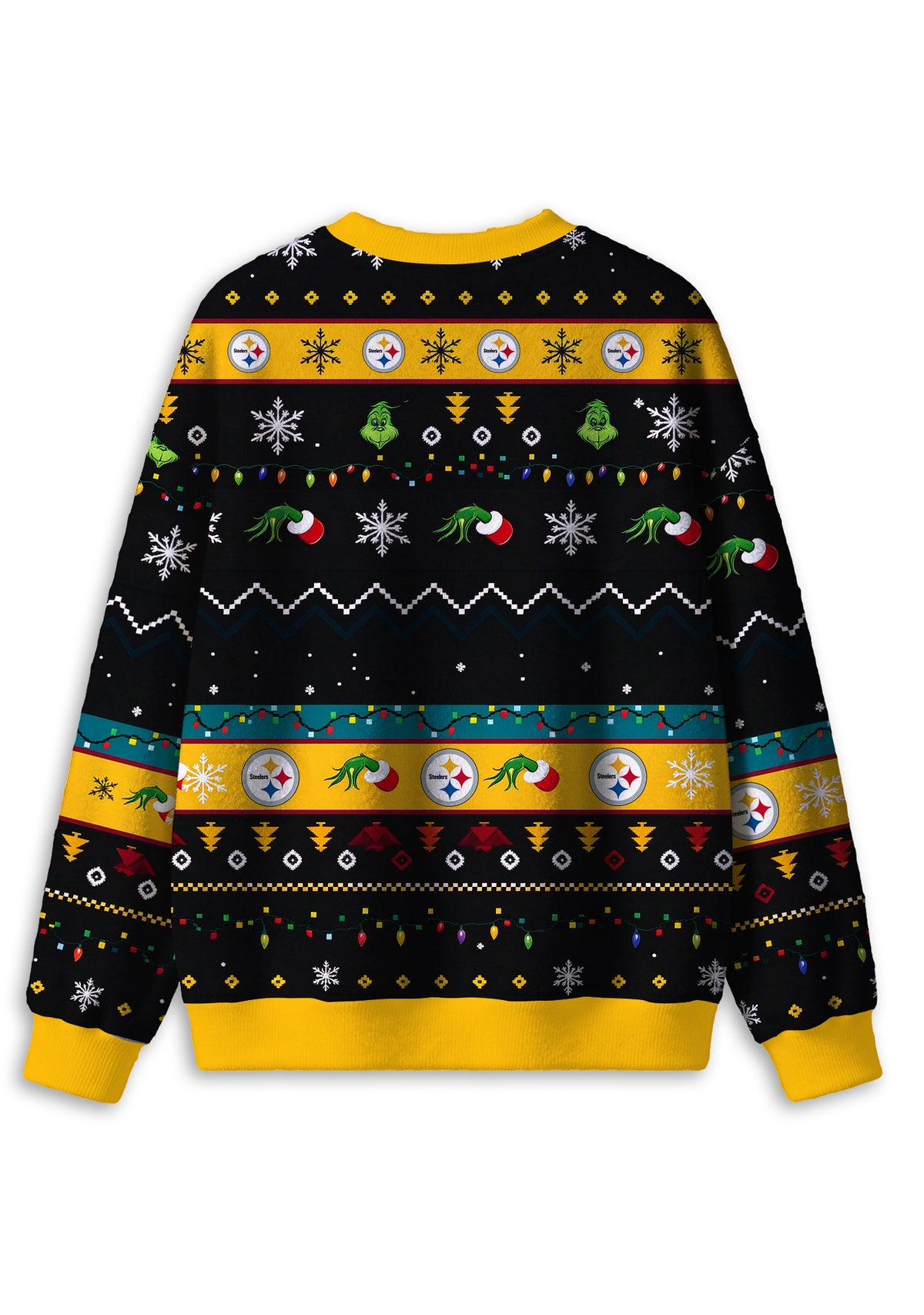 Grinch Stealing Pittsburgh Steelers Logo Ugly Christmas Sweatshirt