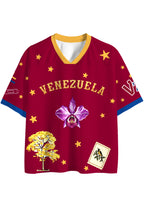 Venezuela Orchid Star Print Mesh Jersey Shirts
