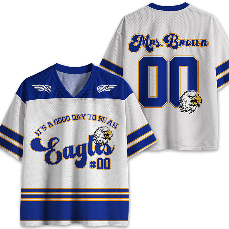 Personalized Retro Rings And Mascot Teacher Mesh Jersey Main image