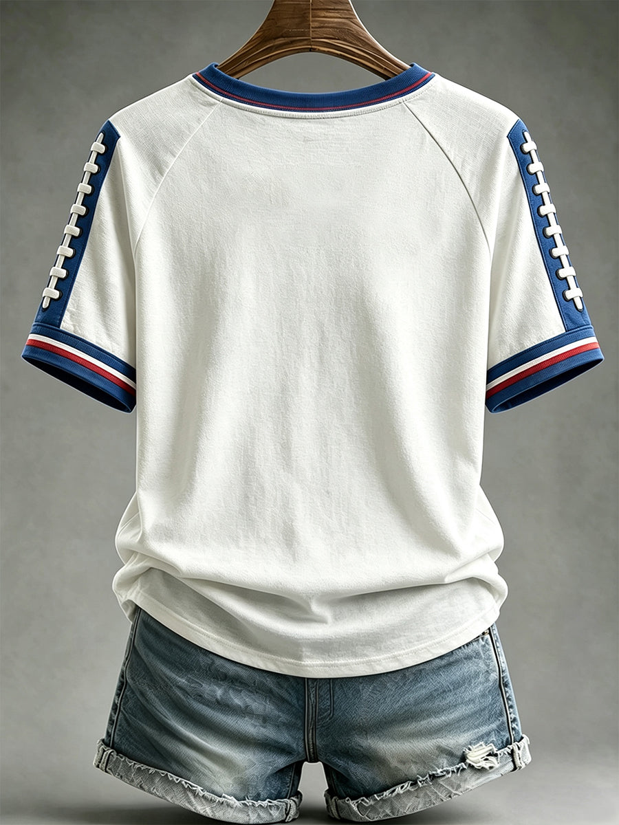 Women's Football Lover Buffalo Print V-Neck Tee Secondary image