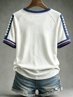 Women's Football Lover Buffalo Print V-Neck Tee