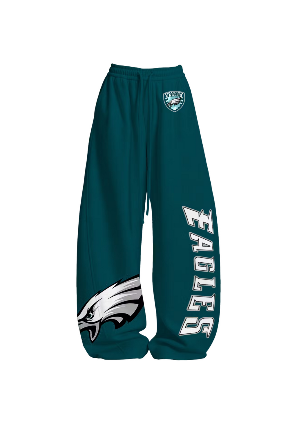 Dark Teal Eagles Logo Tops & Elasticated Trousers Two-Piece Set
