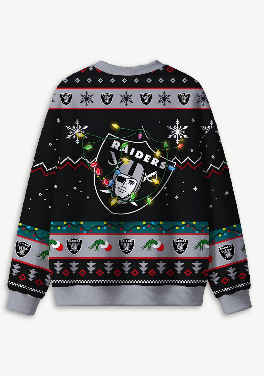 Grinch Las Vegas Raiders Logo Ugly Christmas Sweatshirt