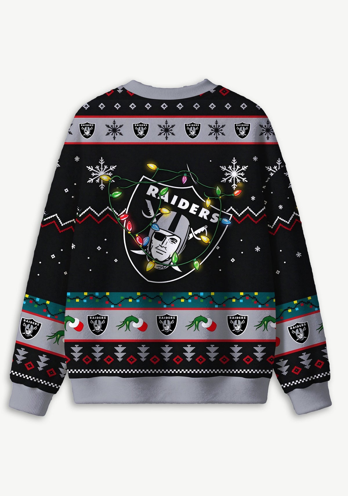 Grinch Las Vegas Raiders Logo Ugly Christmas Sweatshirt