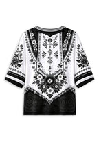 Women’s Las Vegas Raiders Boho Floral V-Neck 3/4 Sleeve Shirt