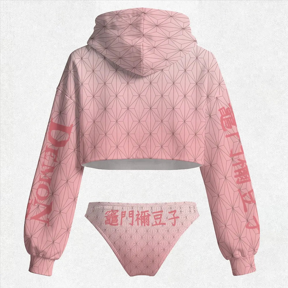 "Demon Slayer" Women's Hooded Thicken Suit Set