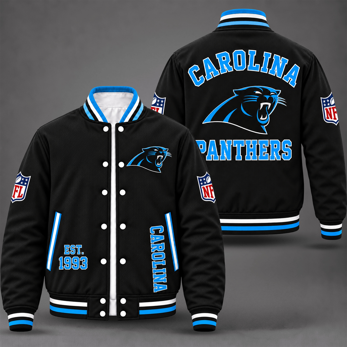 Carolina Panthers Black Varsity Jacket