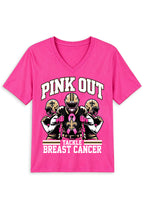 New Orleans Saints Pink Out Tackle Breast Cancer Awareness V-Neck T-Shirt
