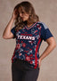 Women's Houston Texans Floral V-Neck T Shirt