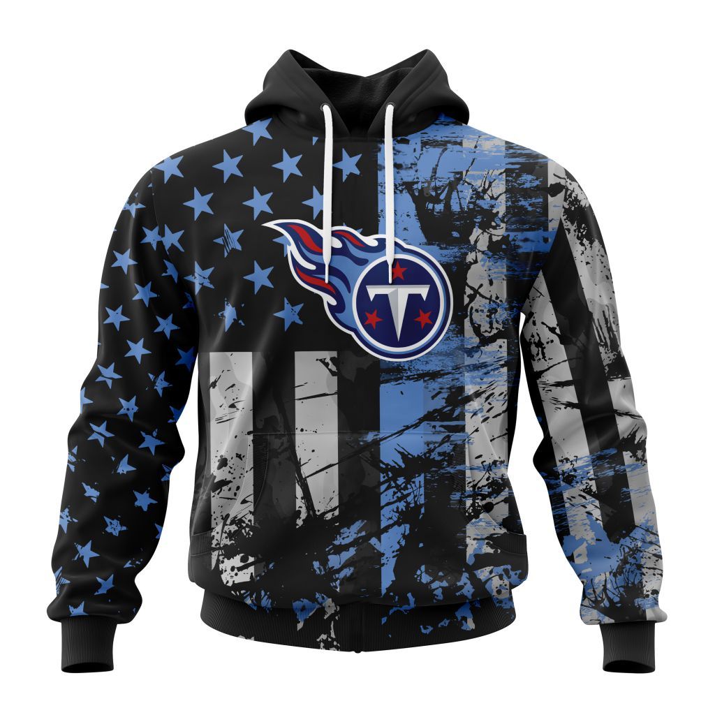 Tennessee Titans Vintage American Flag Graphic Hoodie NFL Fan Sweatshirt