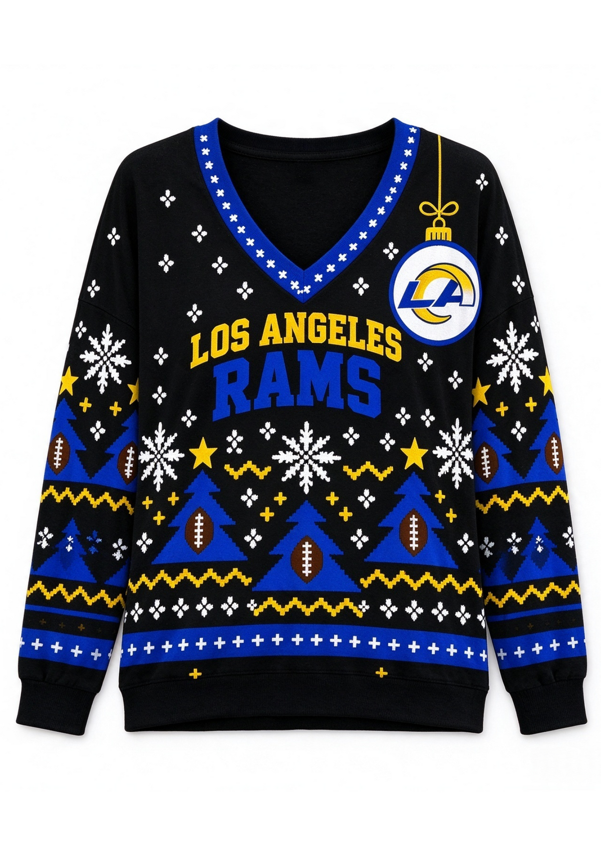 Women’s Los Angeles Rams Ugly NFL Christmas Sweatshirt